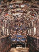 Michelangelo Buonarroti Interior of the Sistine Chapel oil painting on canvas